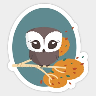 Owl autumn Sticker